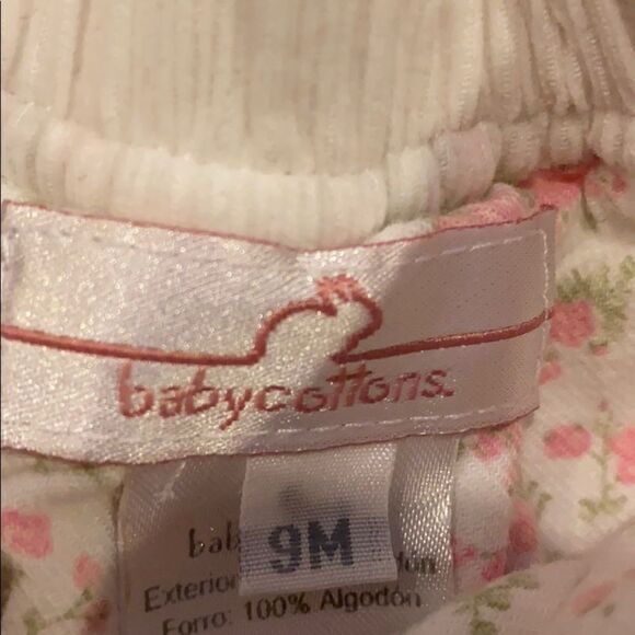 Babycottons Baby White Corduroy Floral Pants - Picture 5 of 7